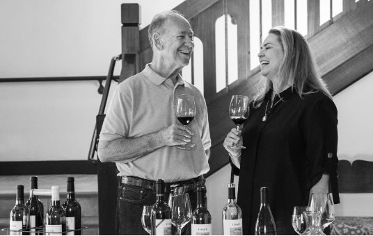 Groth Vineyards and Winery - Generational Business - Dennis and Suzanne Groth tasting wine