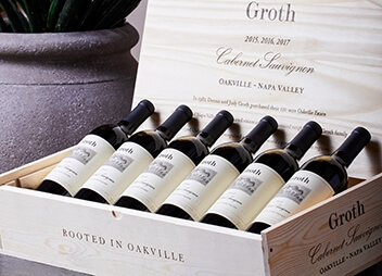 Groth Oakville Cabernet Sauvignon Subscription - Set of Oakville Cabernet library vintages in a wooden box