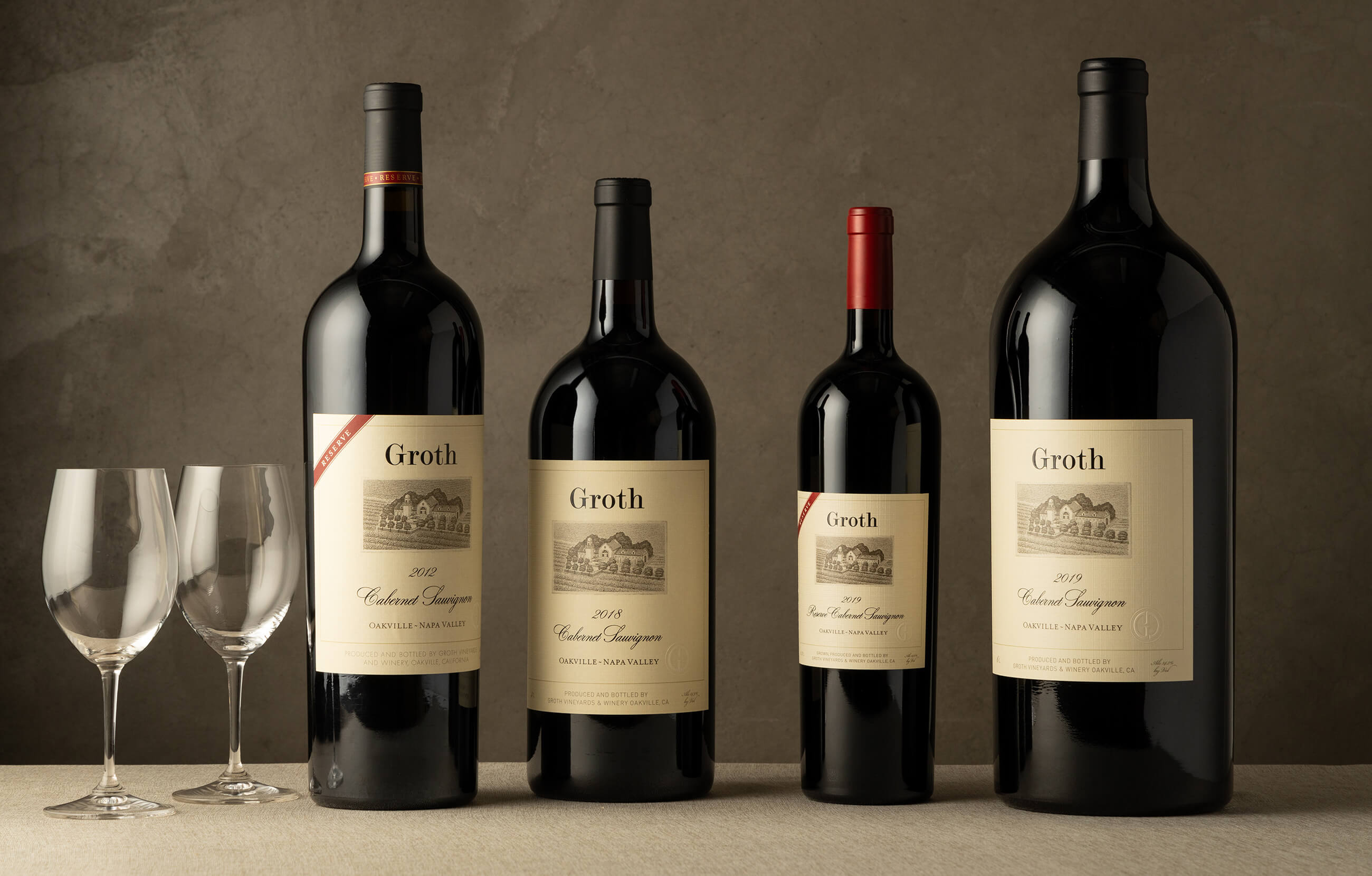 A selection of Groth Cabernets in large formats